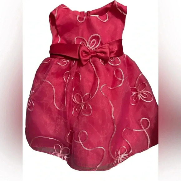 P25 Girls Size 12 Months 3 Layer Skirt fuchsia Dress by Rare too! - Picture 1 of 3